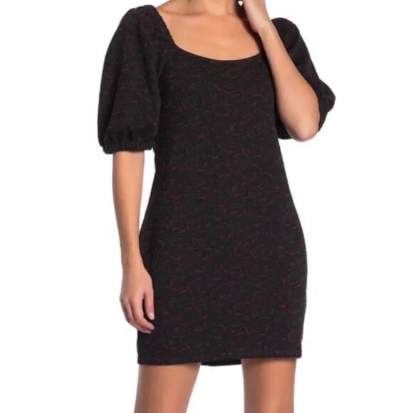Free People Off the Shoulder Sunset Puffsleeve Mini Dress in Black, XS - Picture 3 of 13